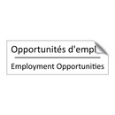 Opportunités d'emploi - Employment Opportunities