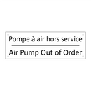 Pompe à air hors service - Air Pump Out of Order