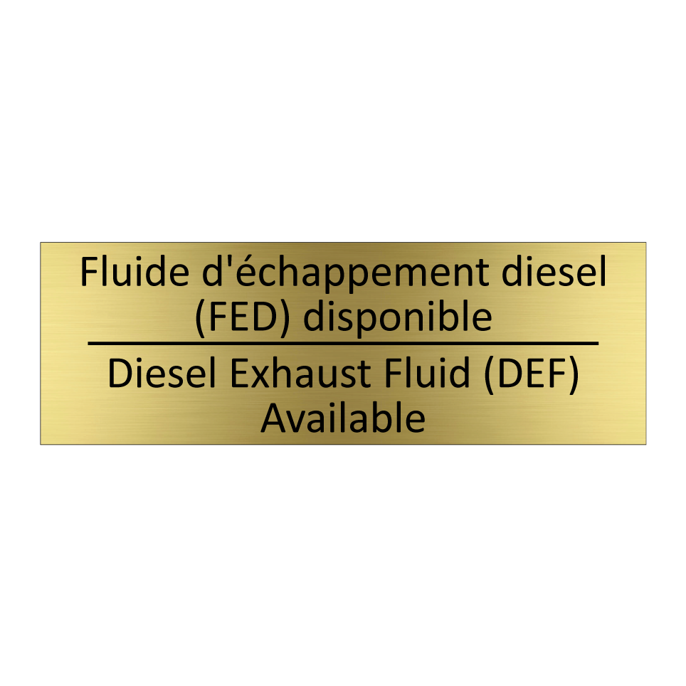 Fluide d'échappement diesel (FED) /.../ - Diesel Exhaust Fluid (DEF) Available /.../