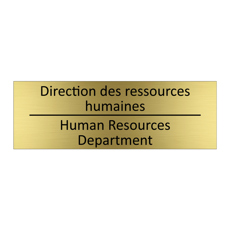 Direction des ressources humaines /.../ - Human Resources Department