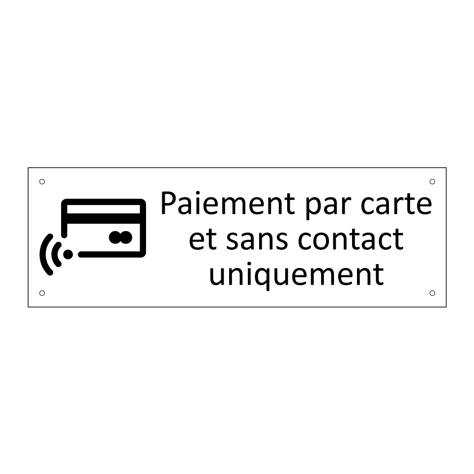 Paiement par carte et sans contact uniquement