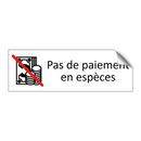 Pas de paiement en espèces