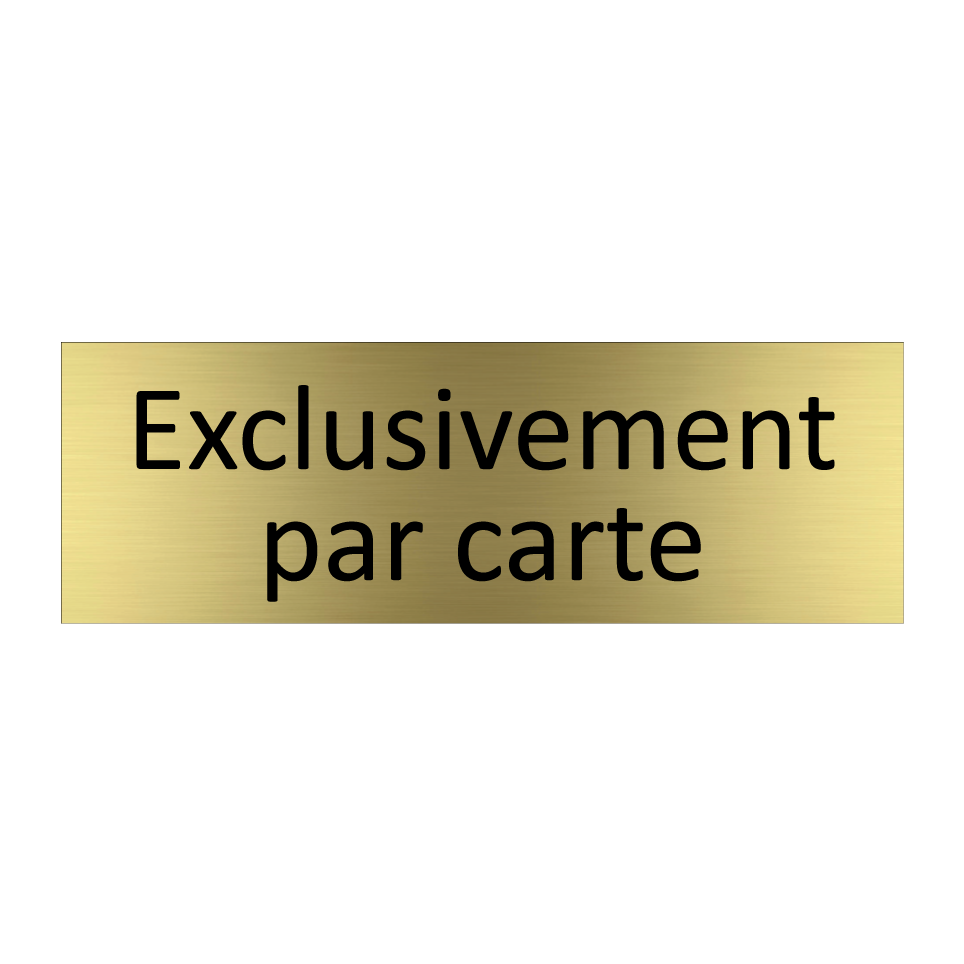 Exclusivement par carte