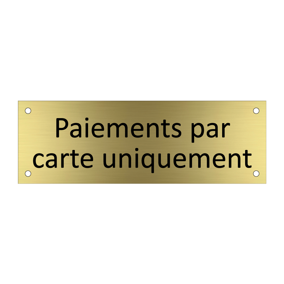 Paiements par carte uniquement
