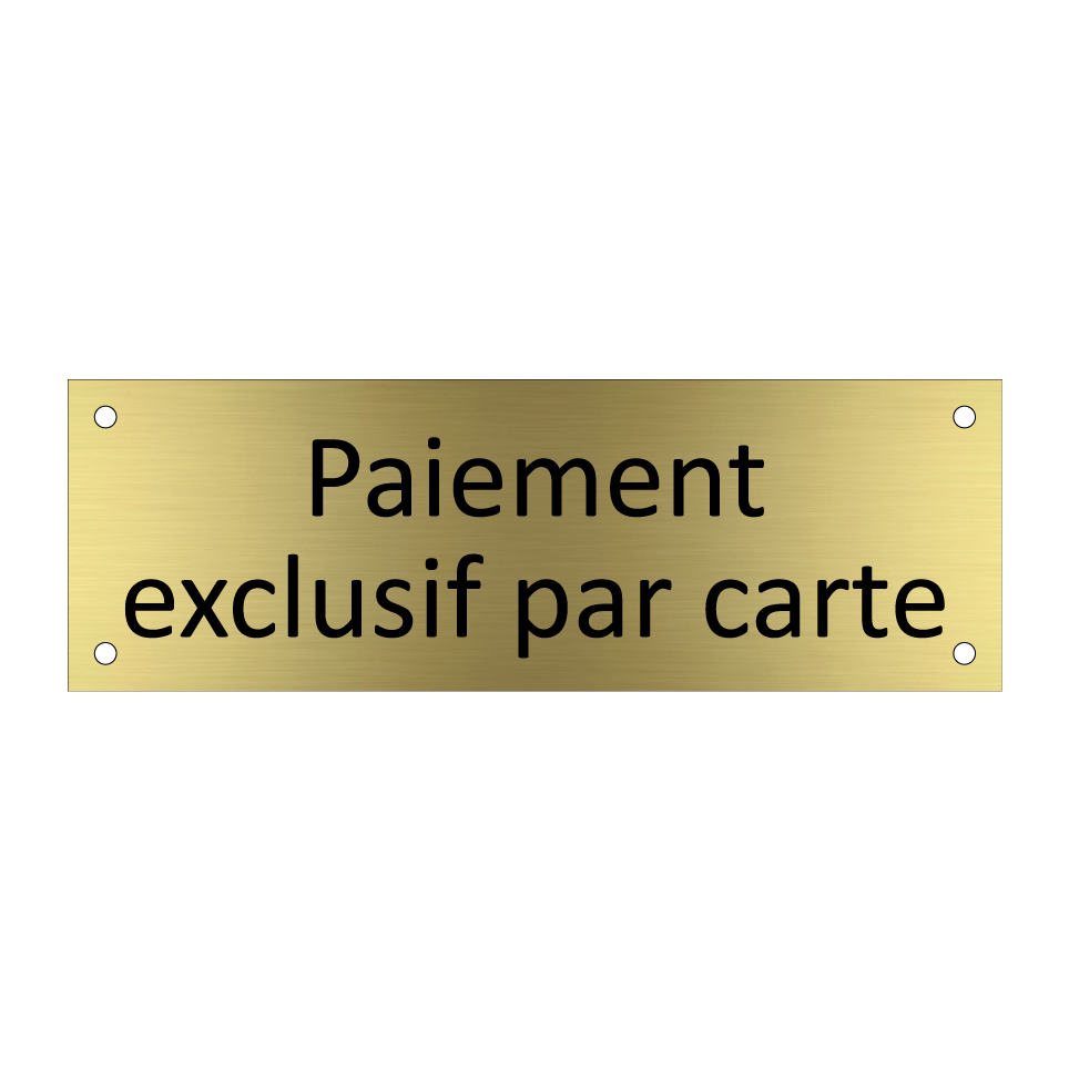 Paiement exclusif par carte