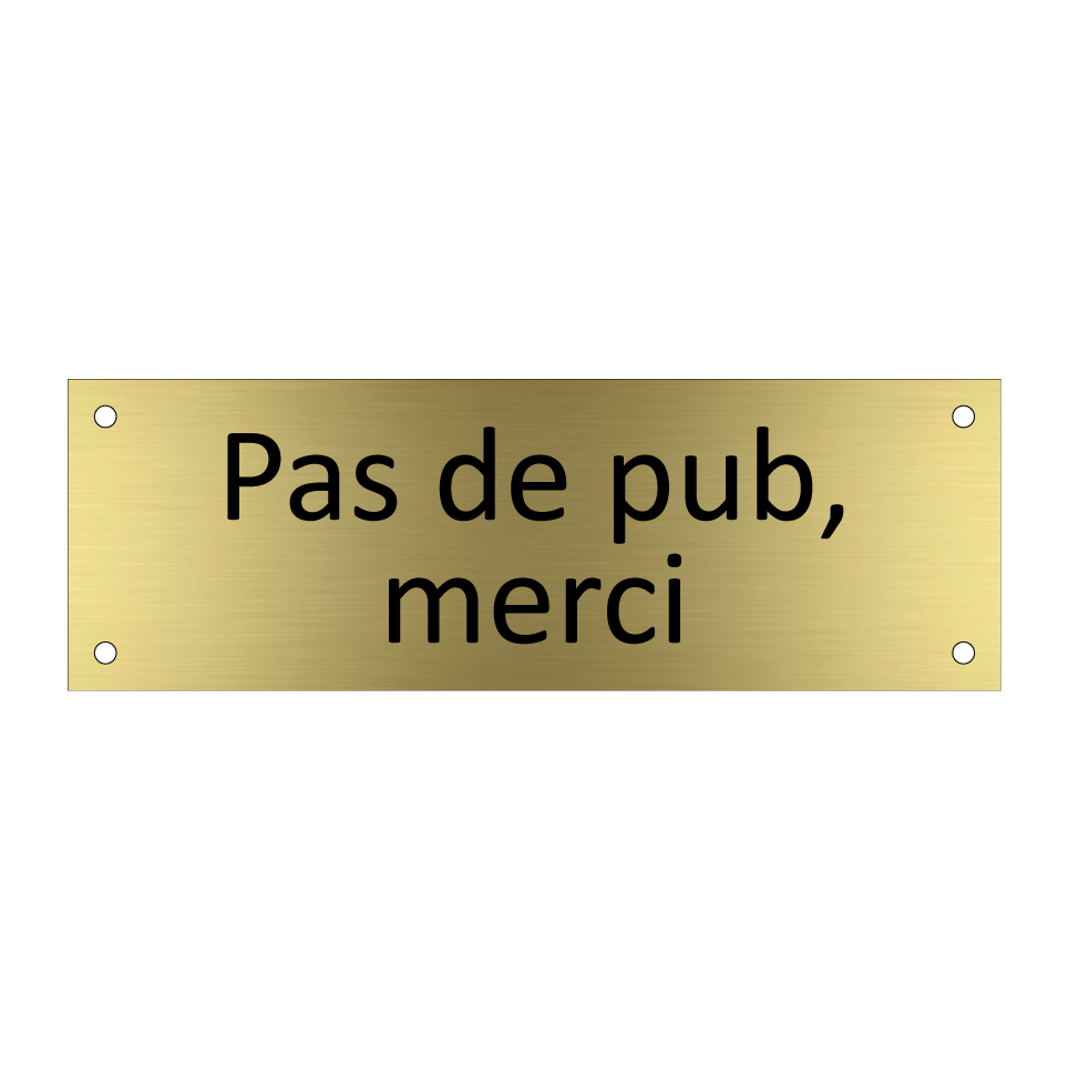 Pas de pub, merci