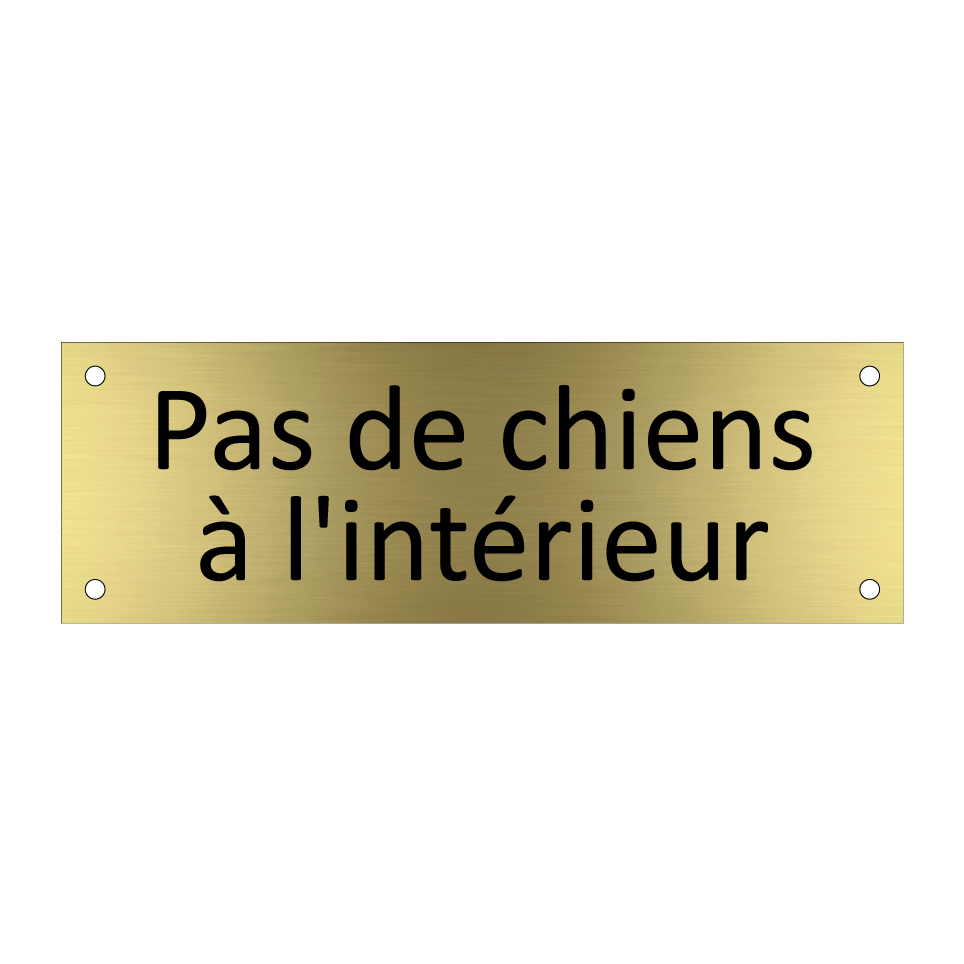 Pas de chiens à l'intérieur