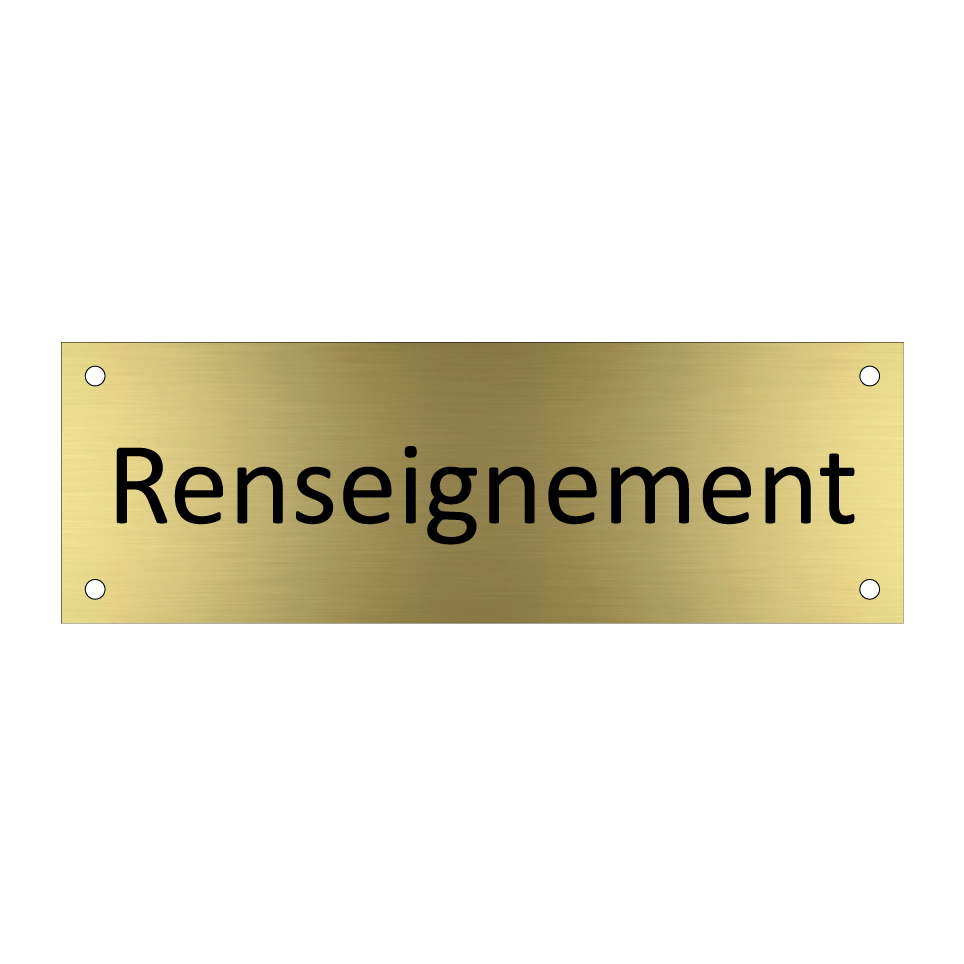 Renseignement & Renseignement & Renseignement