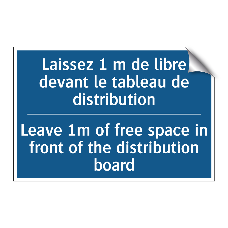 Laissez 1 m de libre devant le /.../ - Leave 1m of free space in front /.../