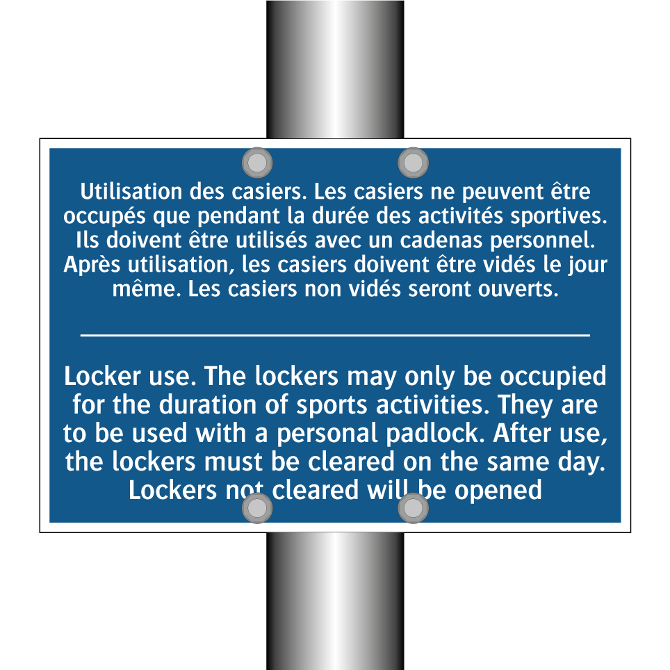 Utilisation des casiers. Les casiers /.../ - Locker use. The lockers may only /.../