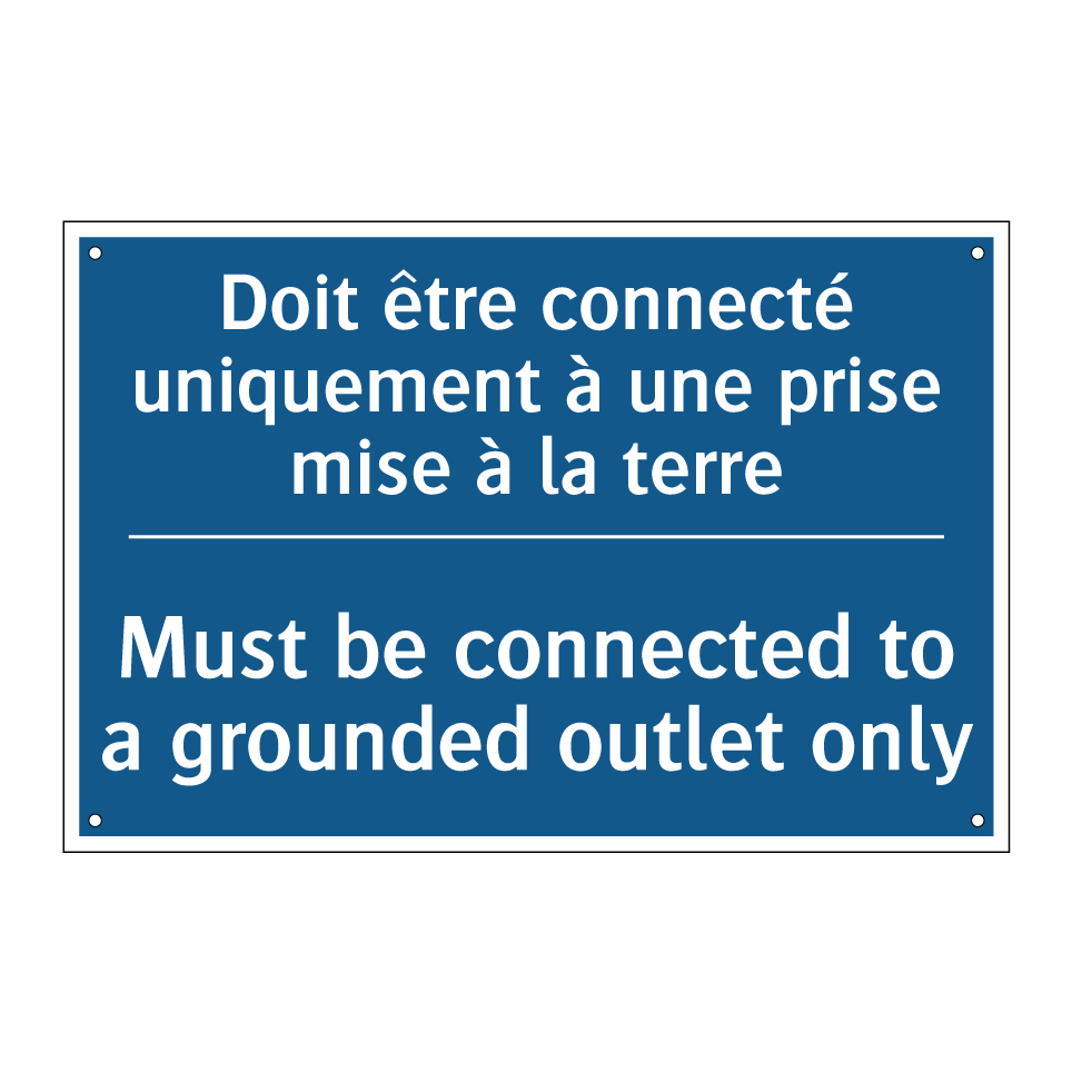 Doit être connecté uniquement /.../ - Must be connected to a grounded /.../