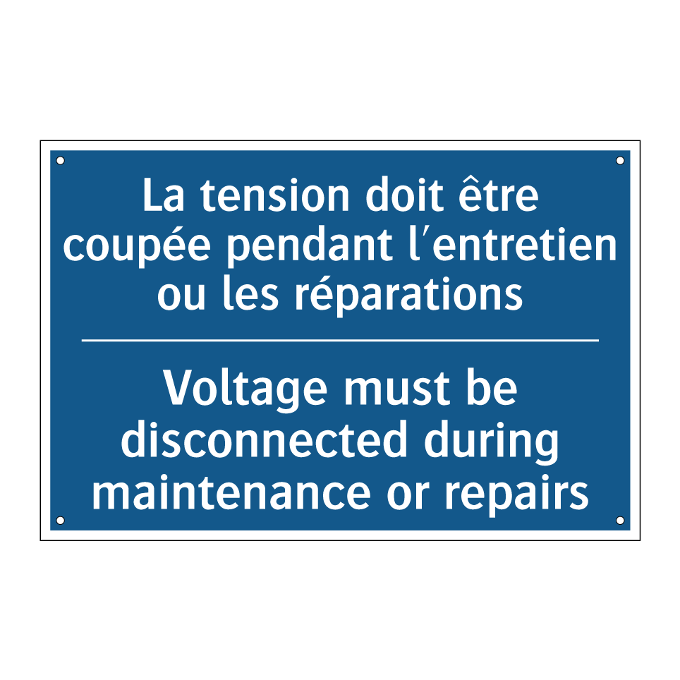 La tension doit être coupée pendant /.../ - Voltage must be disconnected during /.../