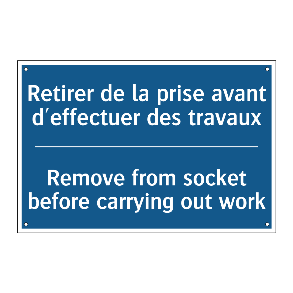 Retirer de la prise avant d'effectuer /.../ - Remove from socket before carrying /.../