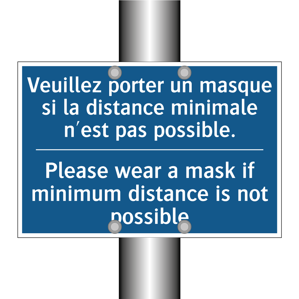 Veuillez porter un masque si la /.../ - Please wear a mask if minimum /.../