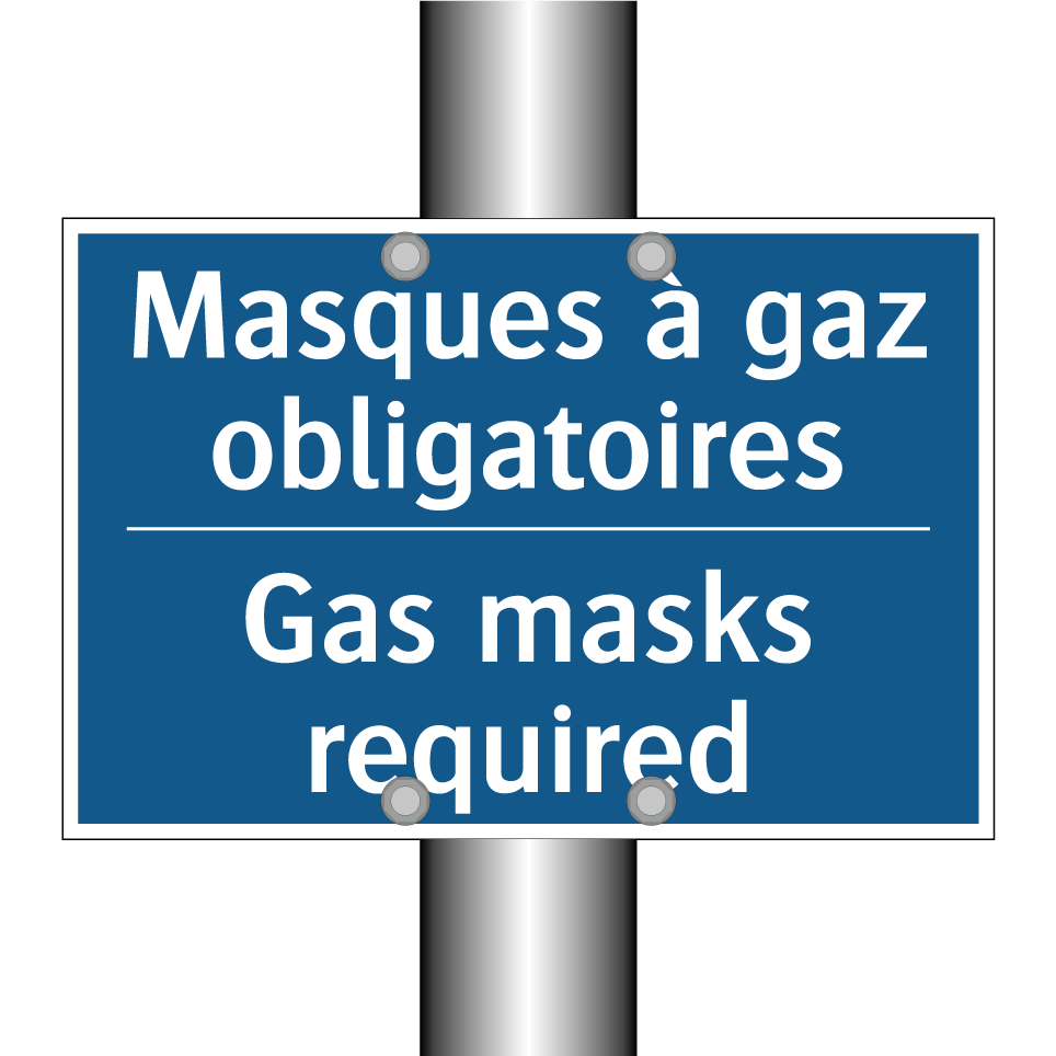 Masques à gaz obligatoires - Gas masks required