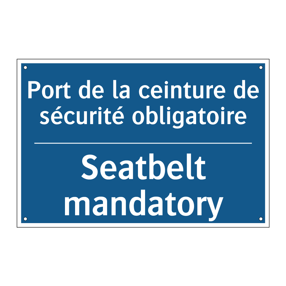 Port de la ceinture de sécurité /.../ - Seatbelt mandatory