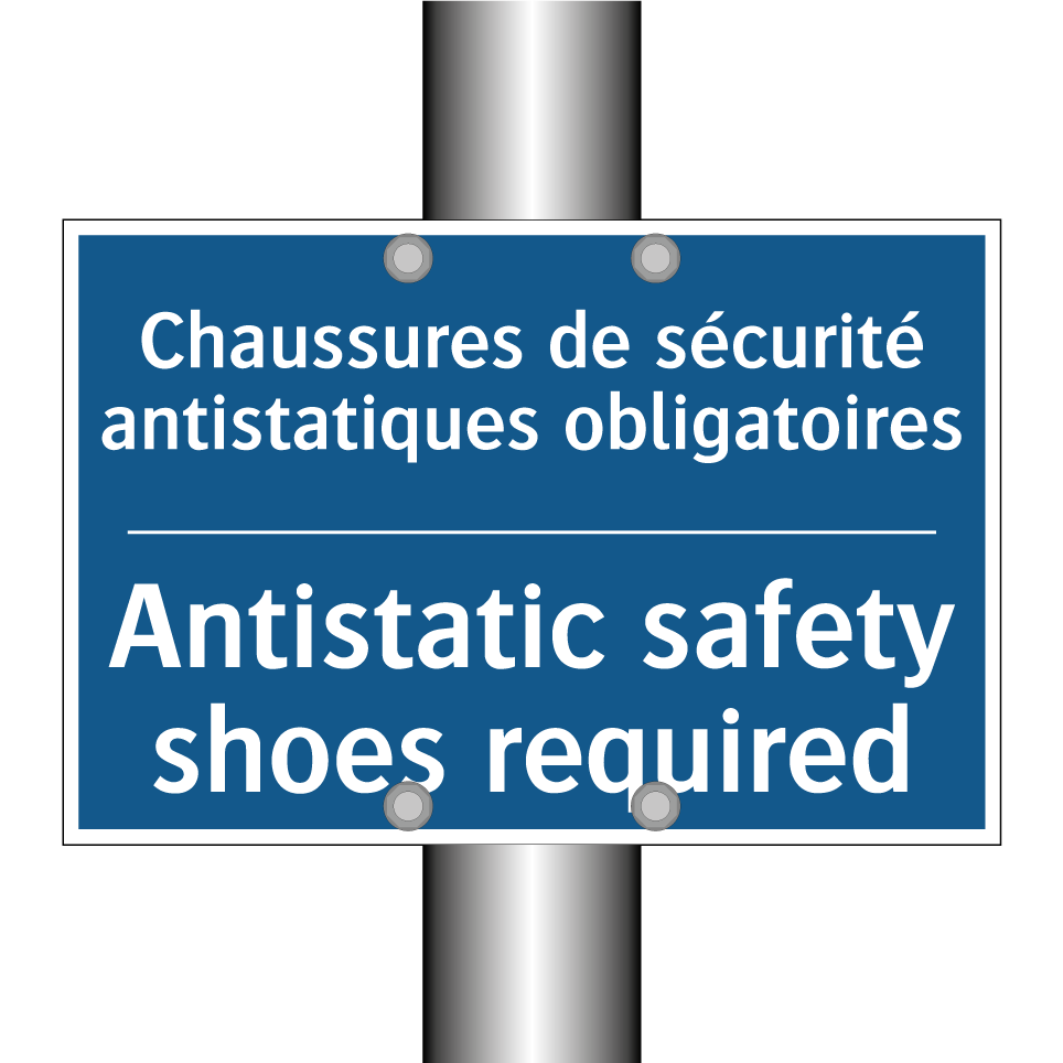 Chaussures de sécurité antistatiques /.../ - Antistatic safety shoes required /.../