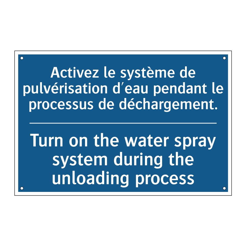 Activez le système de pulvérisation /.../ - Turn on the water spray system /.../
