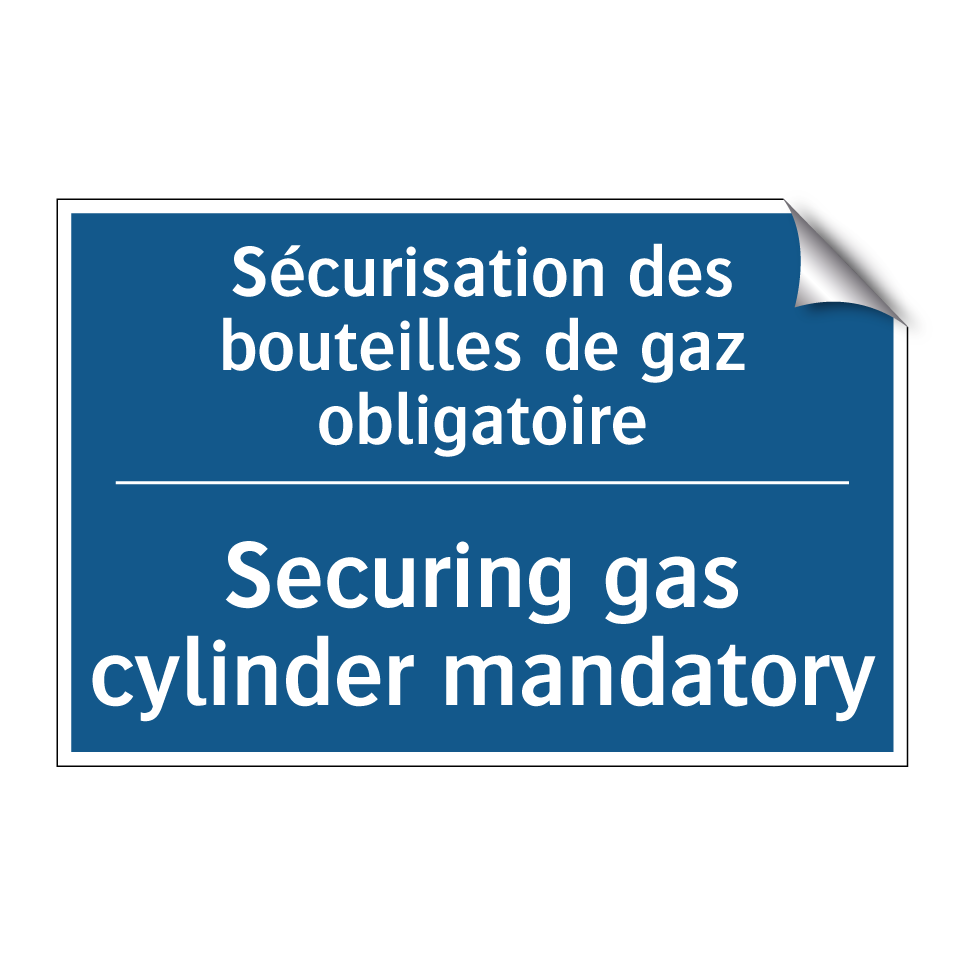Sécurisation des bouteilles de /.../ - Securing gas cylinder mandatory /.../