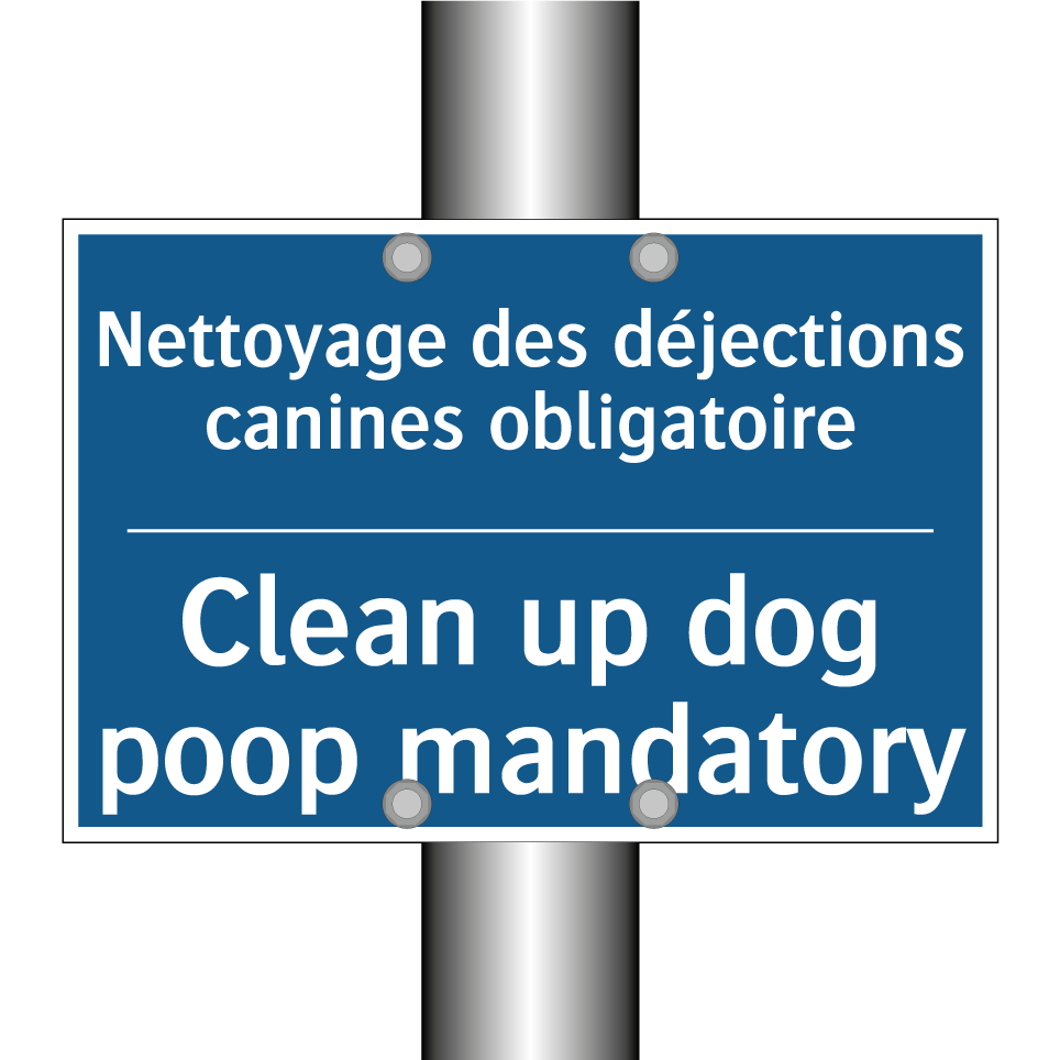 Nettoyage des déjections canines /.../ - Clean up dog poop mandatory