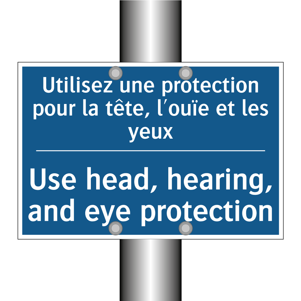Utilisez une protection pour la /.../ - Use head, hearing, and eye protection /.../