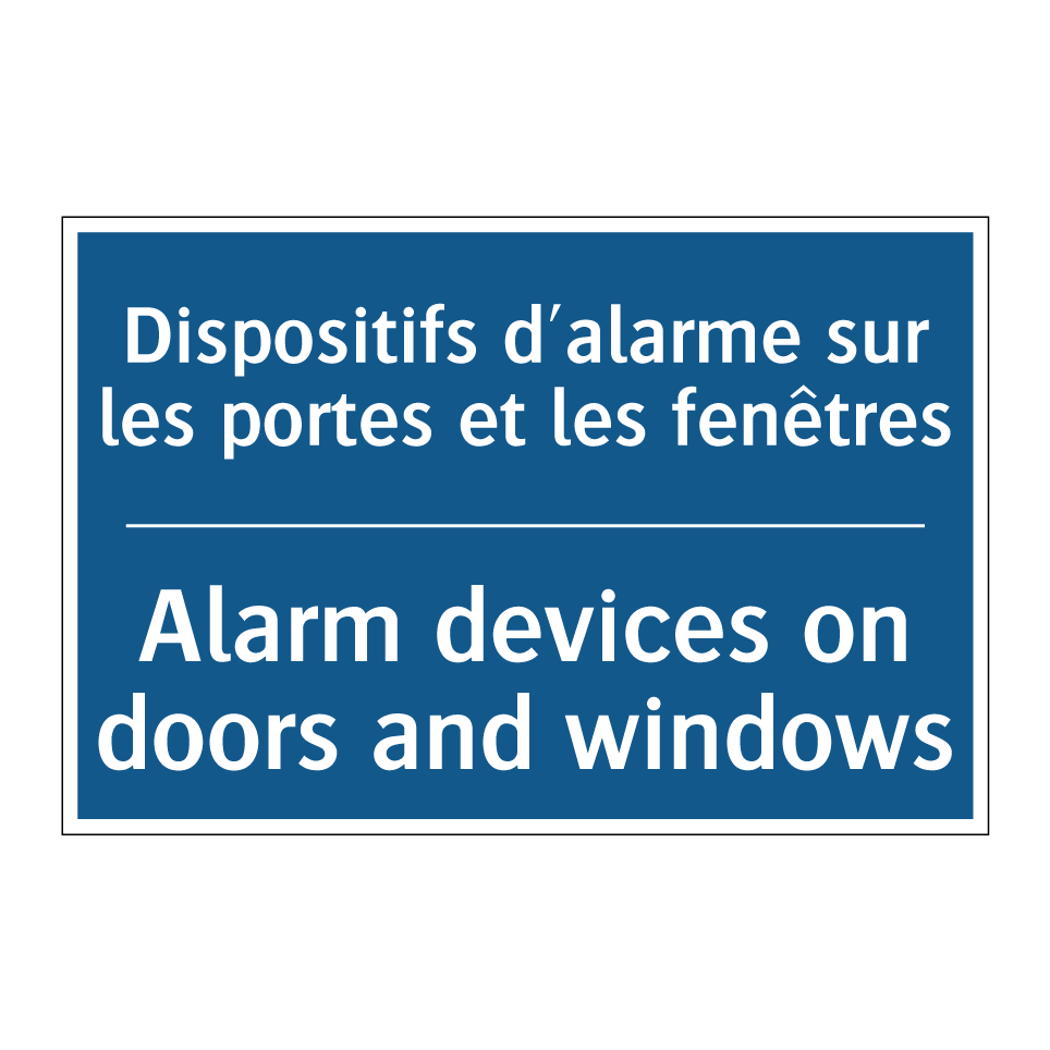 Dispositifs d'alarme sur les portes /.../ - Alarm devices on doors and windows /.../