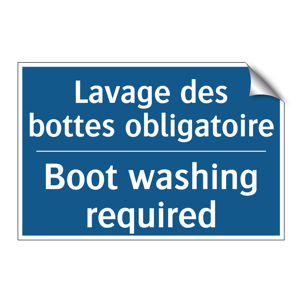 Lavage des bottes obligatoire - Boot washing required