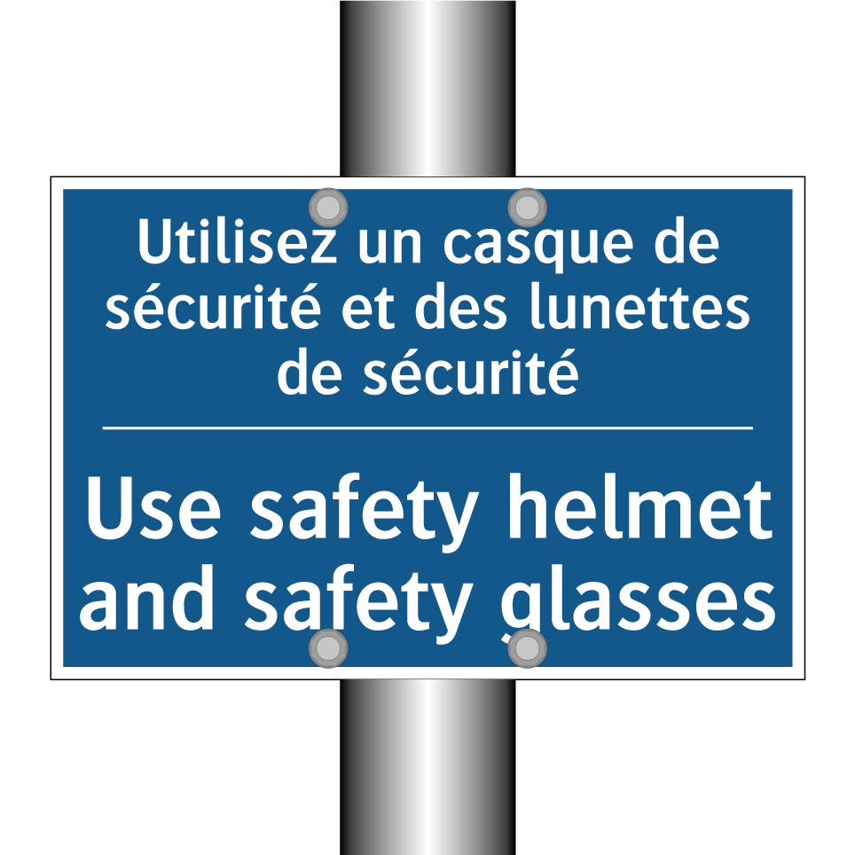 Utilisez un casque de sécurité /.../ - Use safety helmet and safety glasses /.../