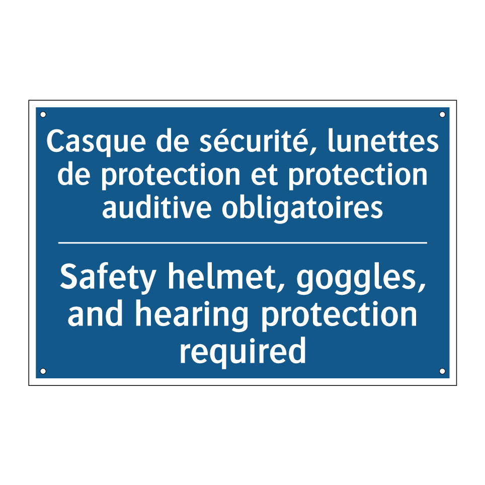 Casque de sécurité, lunettes de /.../ - Safety helmet, goggles, and hearing /.../