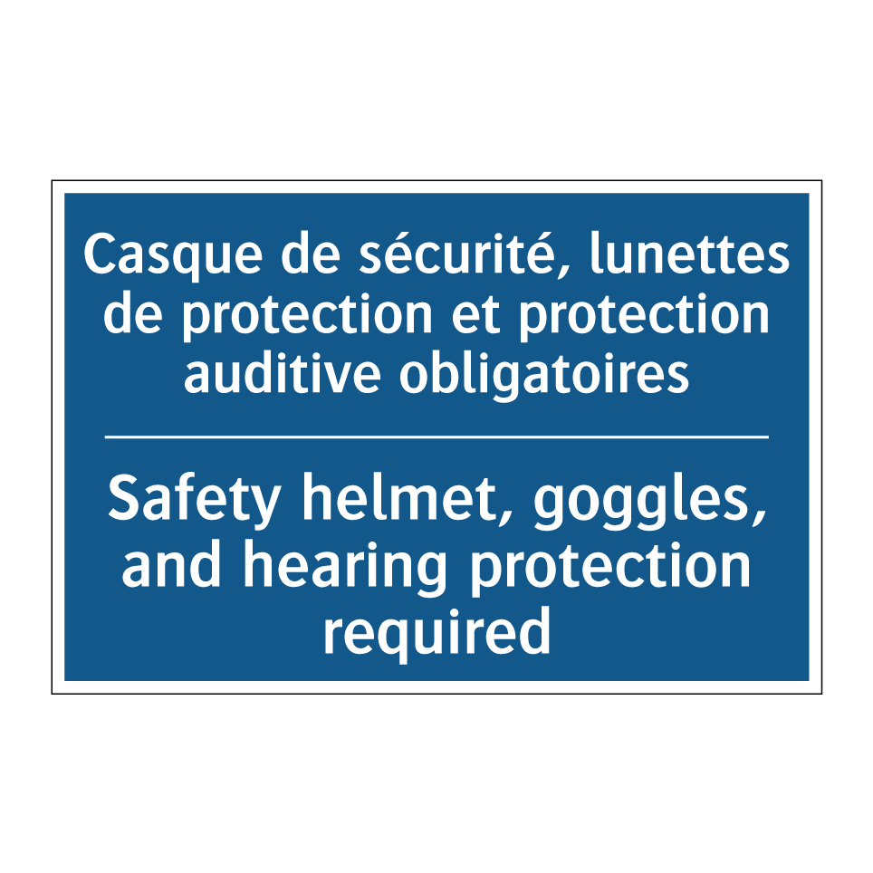 Casque de sécurité, lunettes de /.../ - Safety helmet, goggles, and hearing /.../