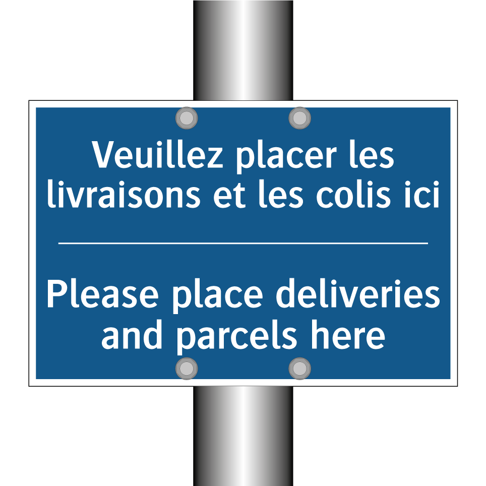 Veuillez placer les livraisons /.../ - Please place deliveries and parcels /.../