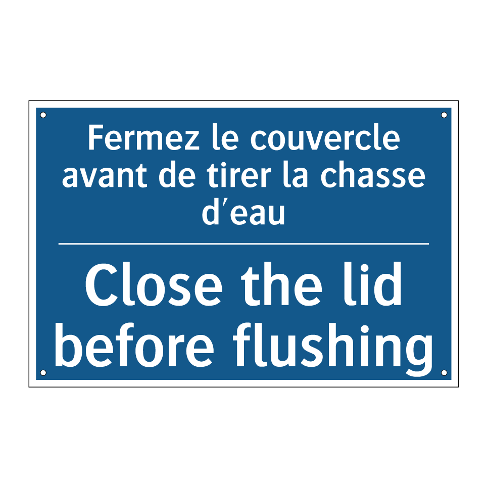 Fermez le couvercle avant de tirer /.../ - Close the lid before flushing