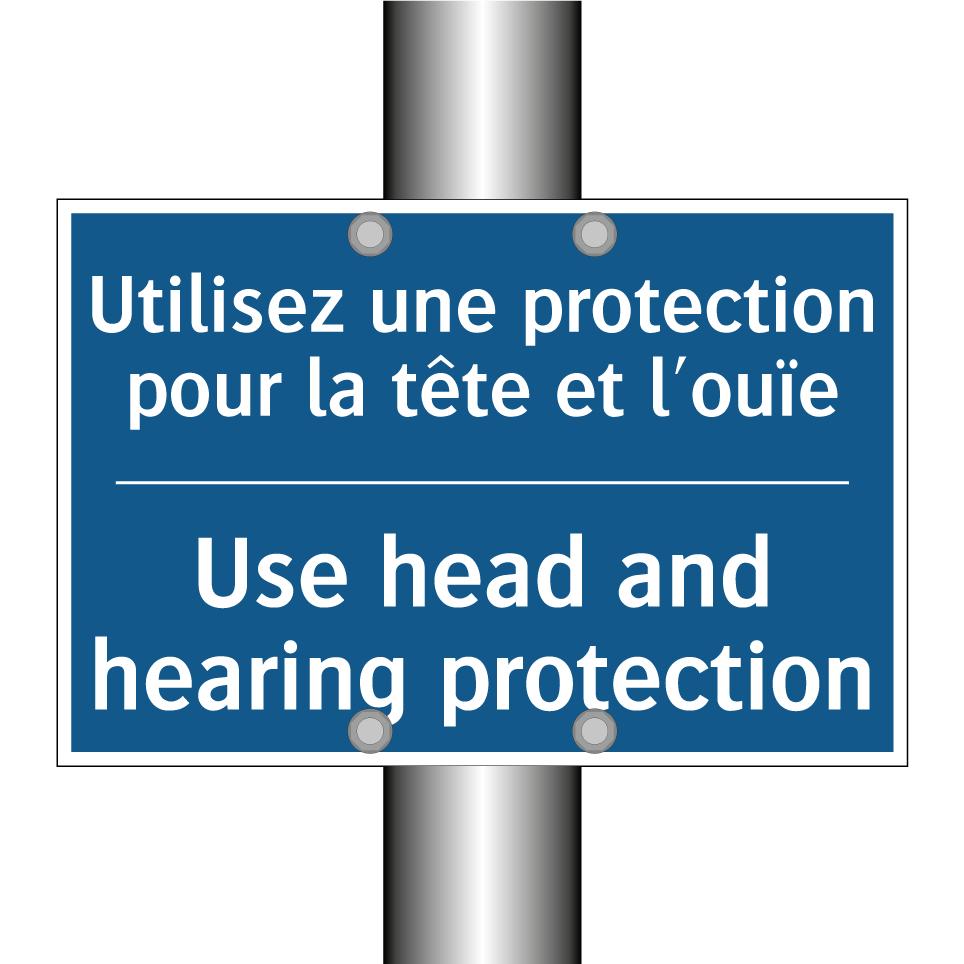 Utilisez une protection pour la /.../ - Use head and hearing protection /.../