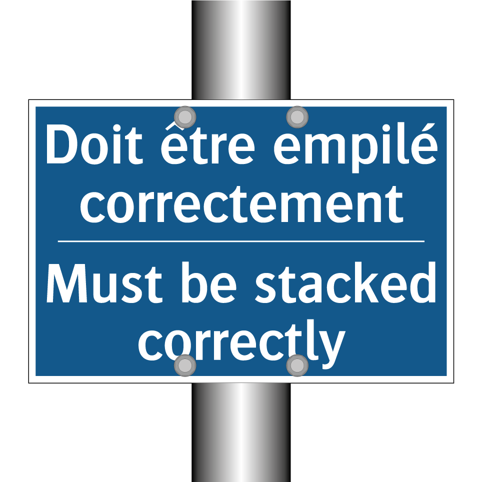 Doit être empilé correctement - Must be stacked correctly