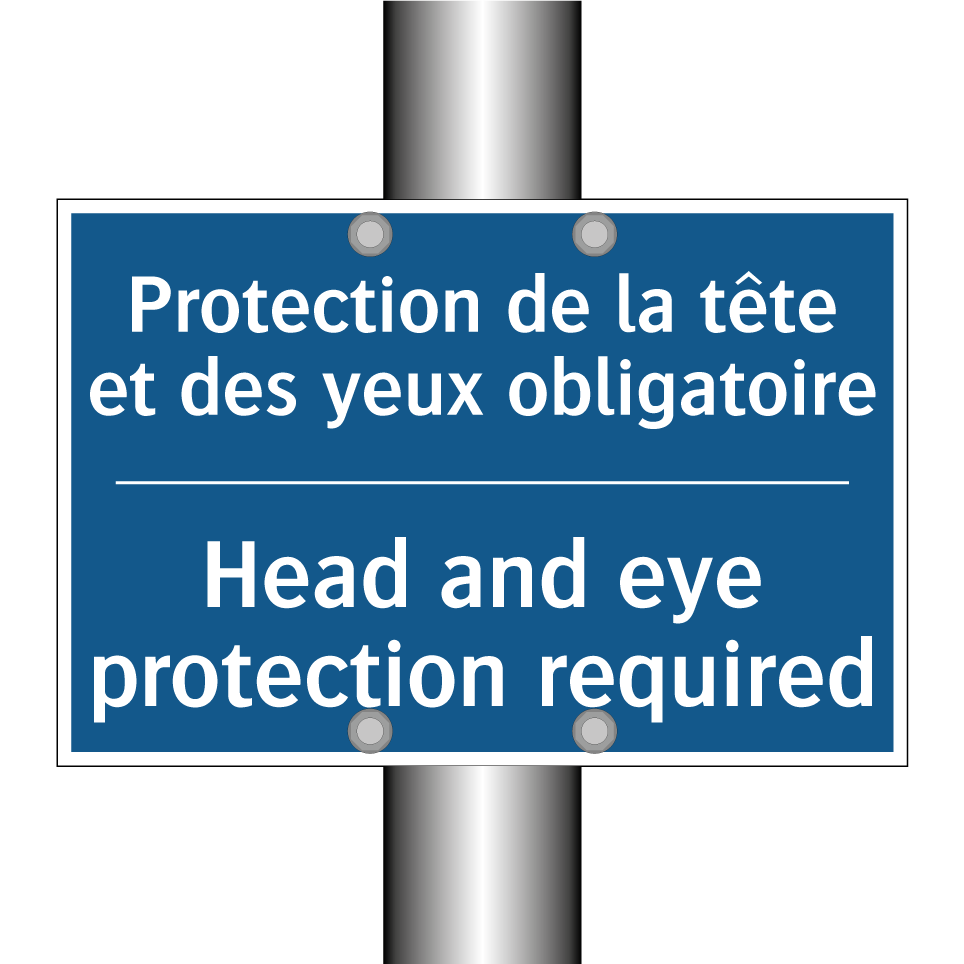 Protection de la tête et des yeux /.../ - Head and eye protection required /.../
