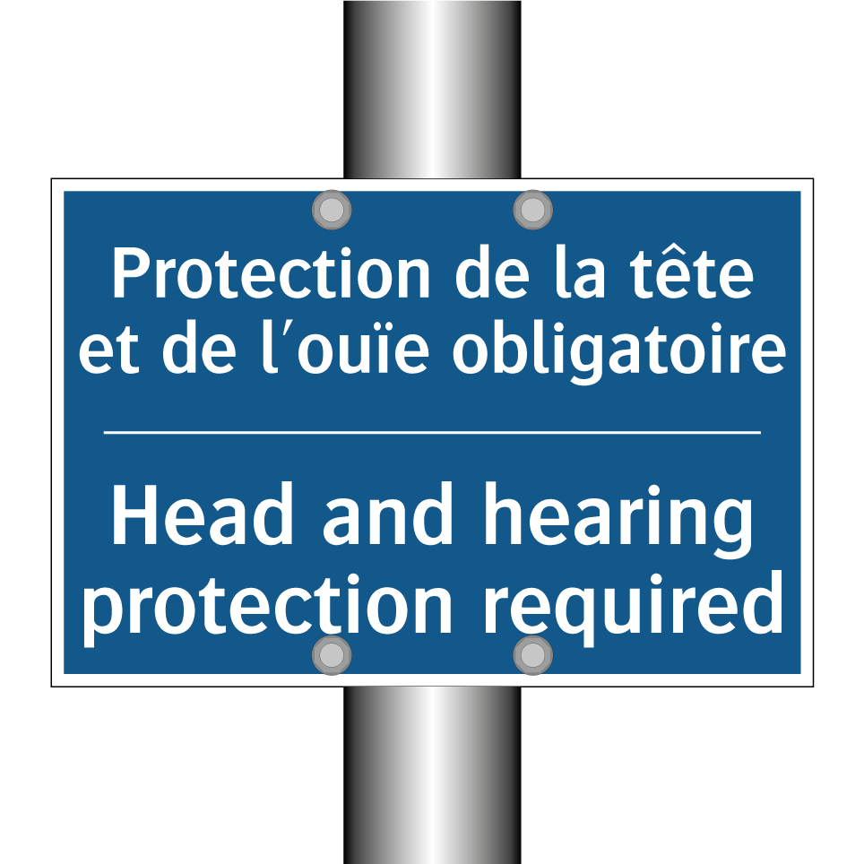 Protection de la tête et de l'ouïe /.../ - Head and hearing protection required /.../