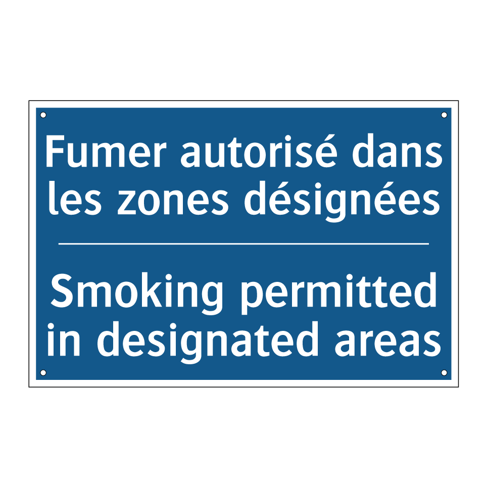 Fumer autorisé dans les zones /.../ - Smoking permitted in designated /.../