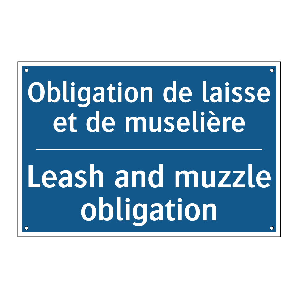 Obligation de laisse et de muselière /.../ - Leash and muzzle obligation