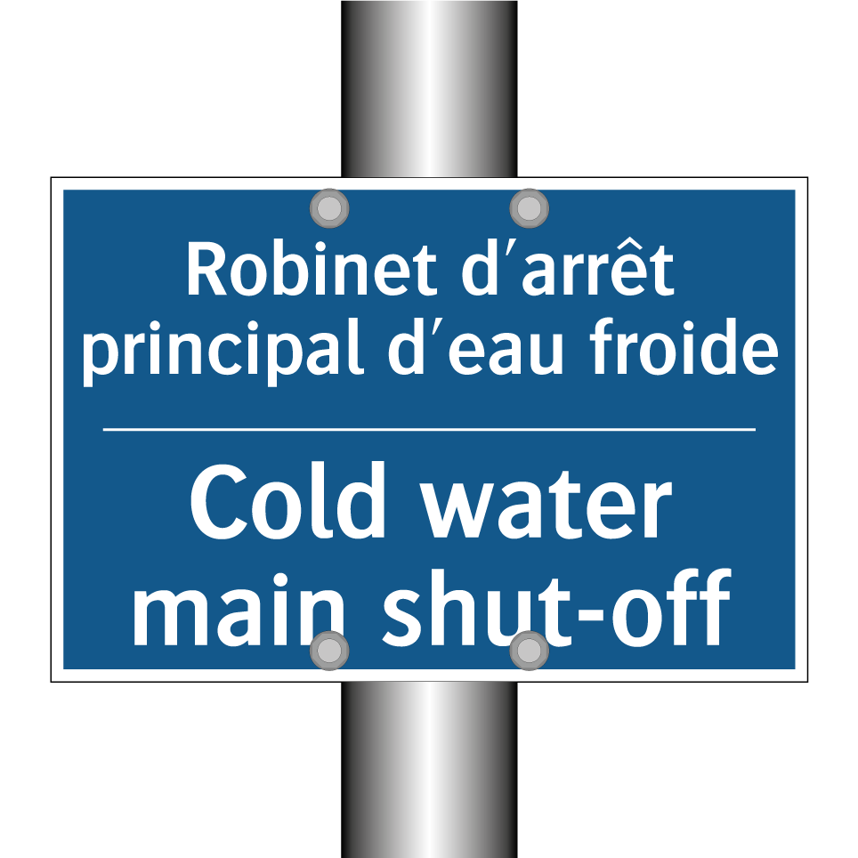 Robinet d'arrêt principal d'eau /.../ - Cold water main shut-off