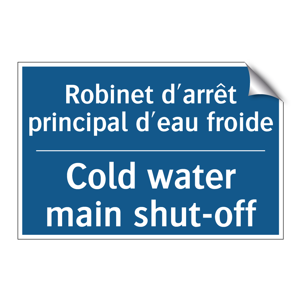 Robinet d'arrêt principal d'eau /.../ - Cold water main shut-off
