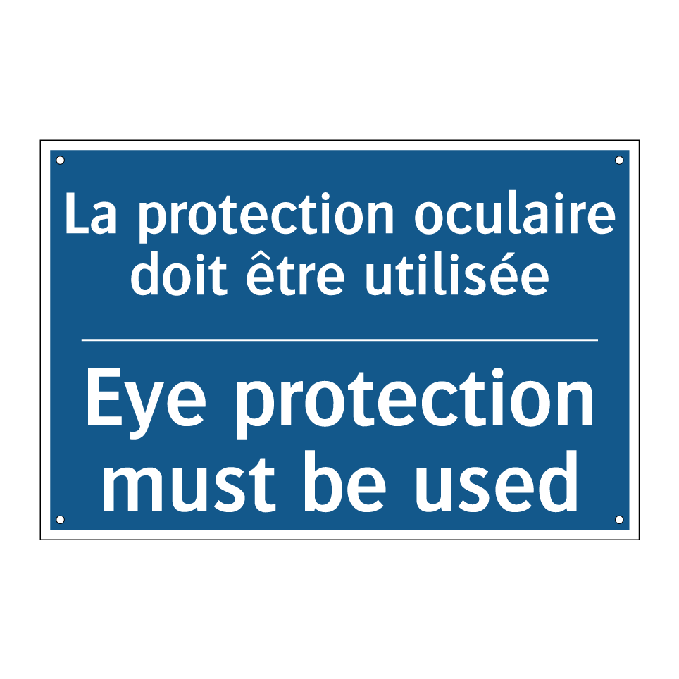 La protection oculaire doit être /.../ - Eye protection must be used