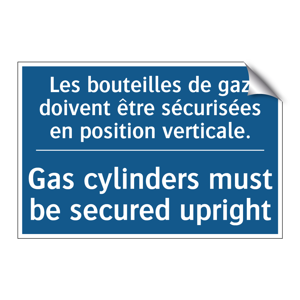 Les bouteilles de gaz doivent /.../ - Gas cylinders must be secured /.../