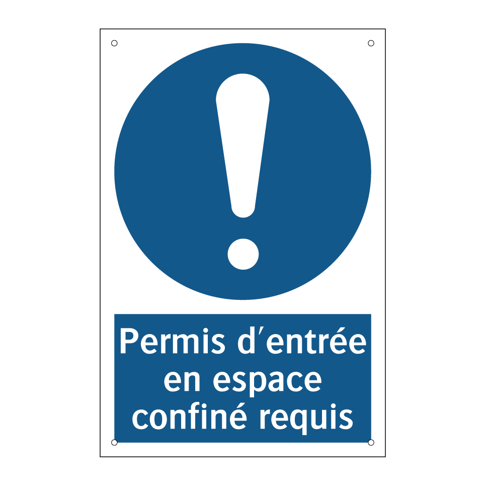 Permis d'entrée en espace confiné requis