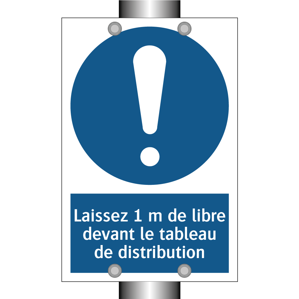 Laissez 1 m de libre devant le tableau de distribution
