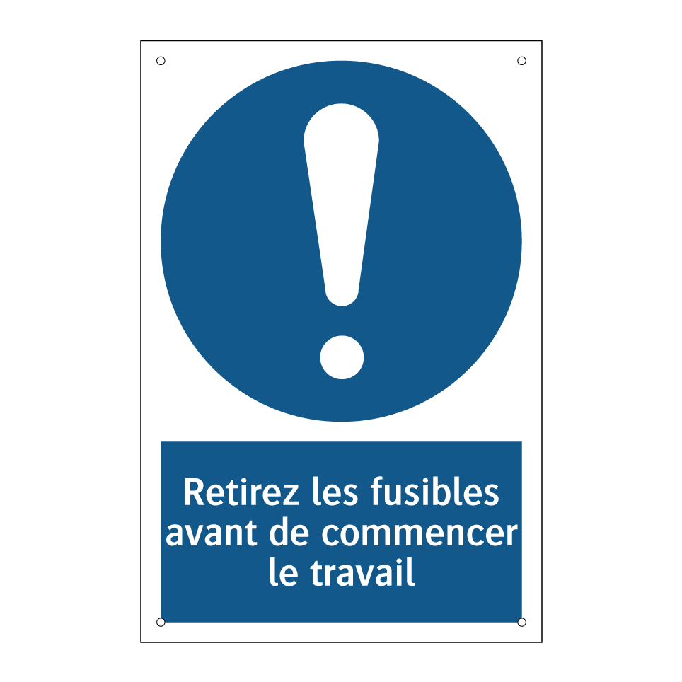 Retirez les fusibles avant de commencer le travail
