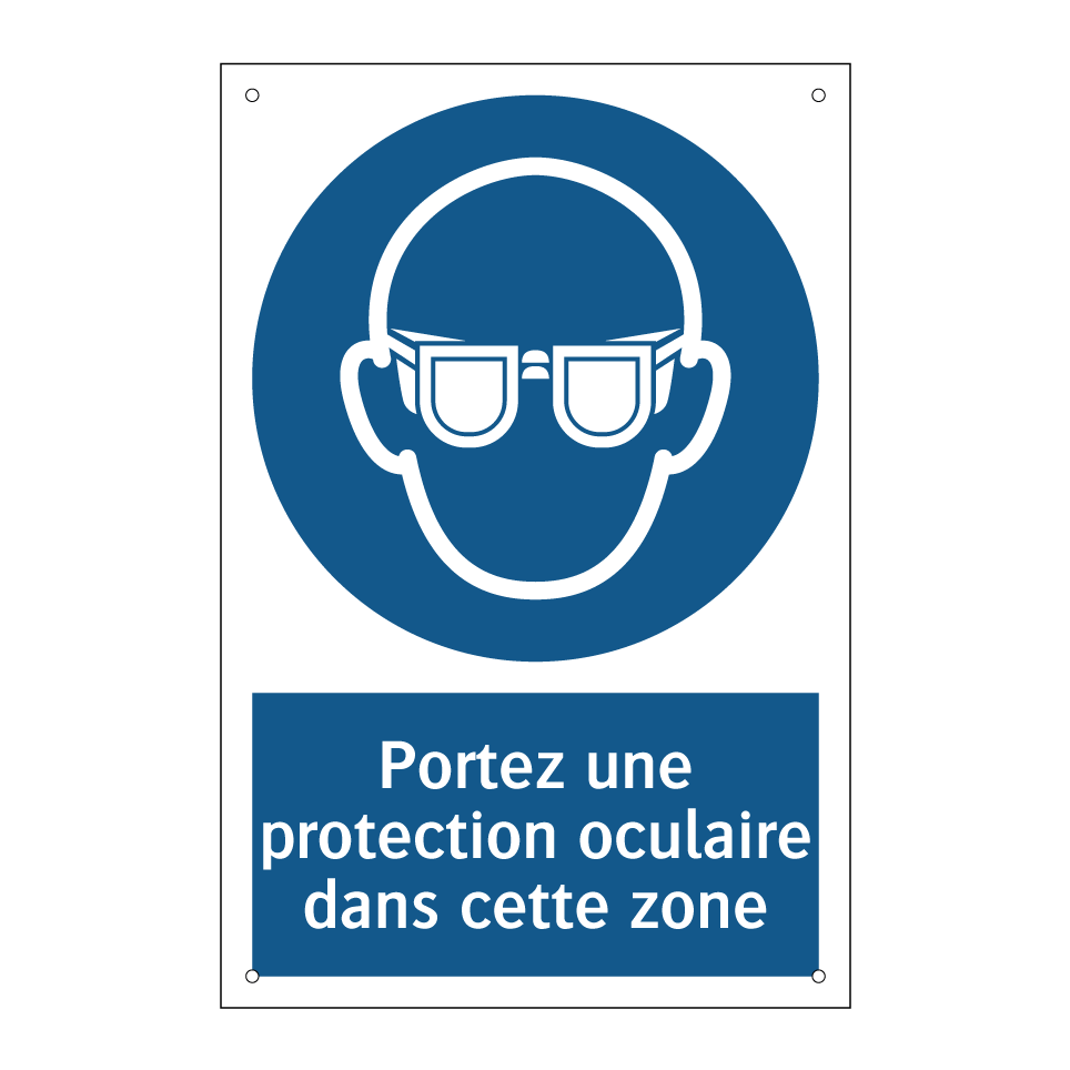 Portez une protection oculaire dans cette zone