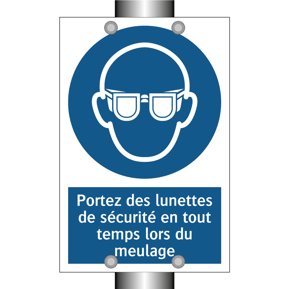 Portez des lunettes de sécurité en tout temps lors du meulage.