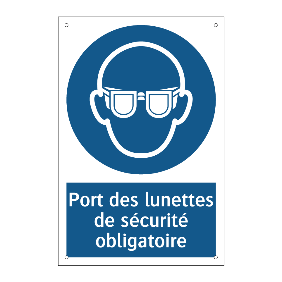 Port des lunettes de sécurité obligatoire