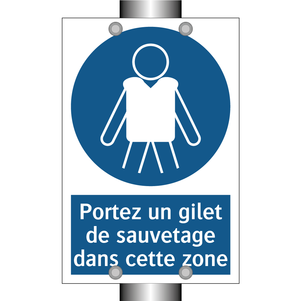 Portez un gilet de sauvetage dans cette zone