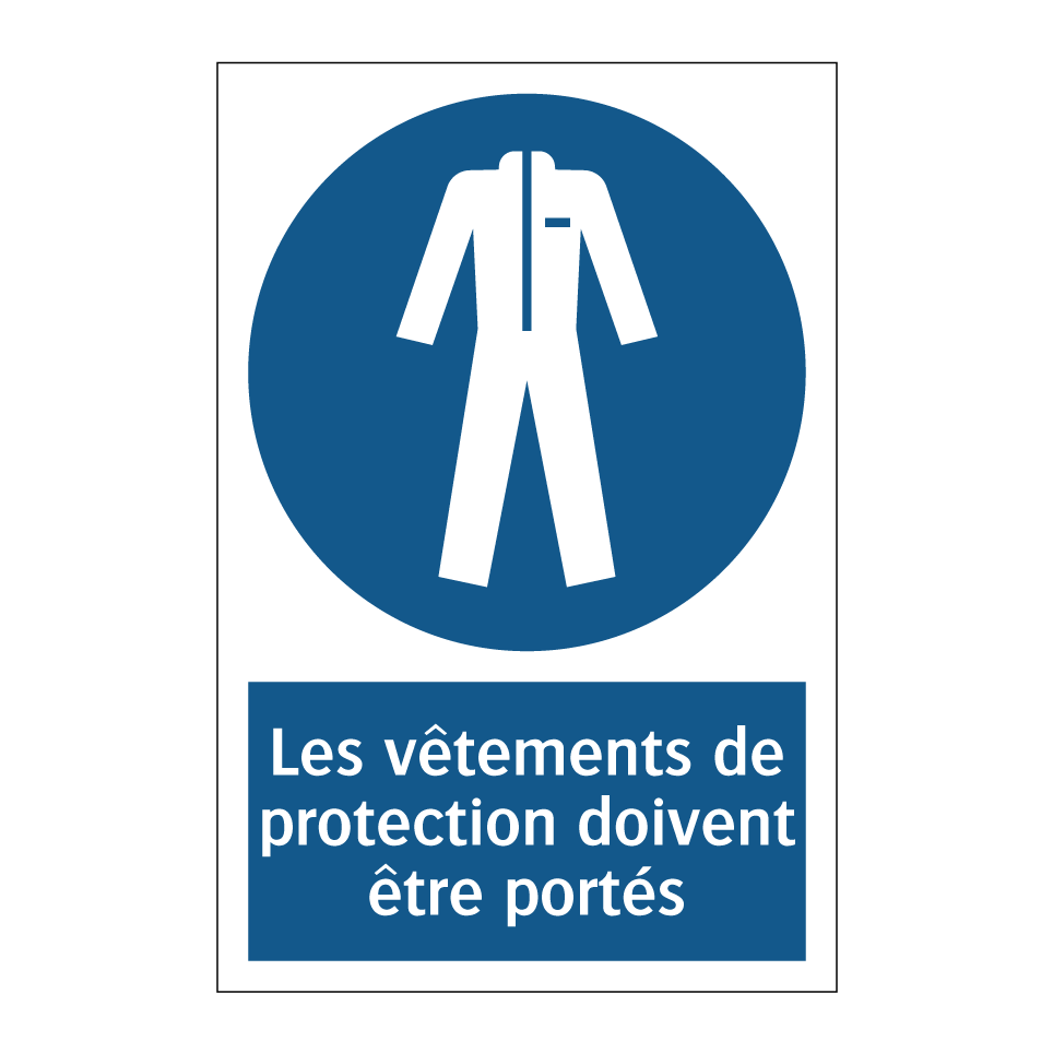 Les vêtements de protection doivent être portés